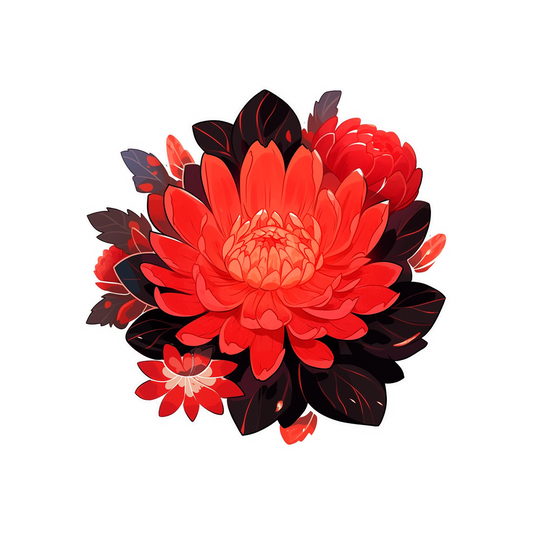 red tropical flower sticker