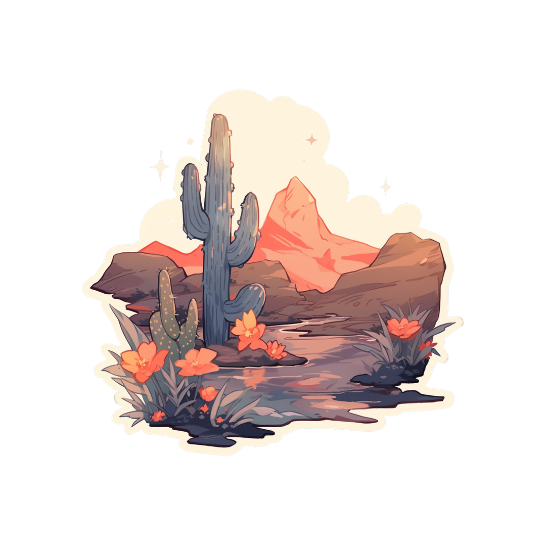 river in the desert aesthetic sticker