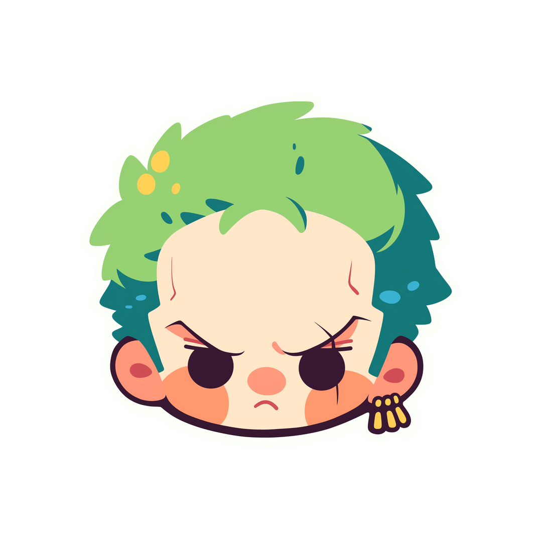 roronoa zoro kawaii head sticker