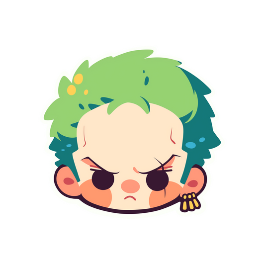 roronoa zoro kawaii head sticker