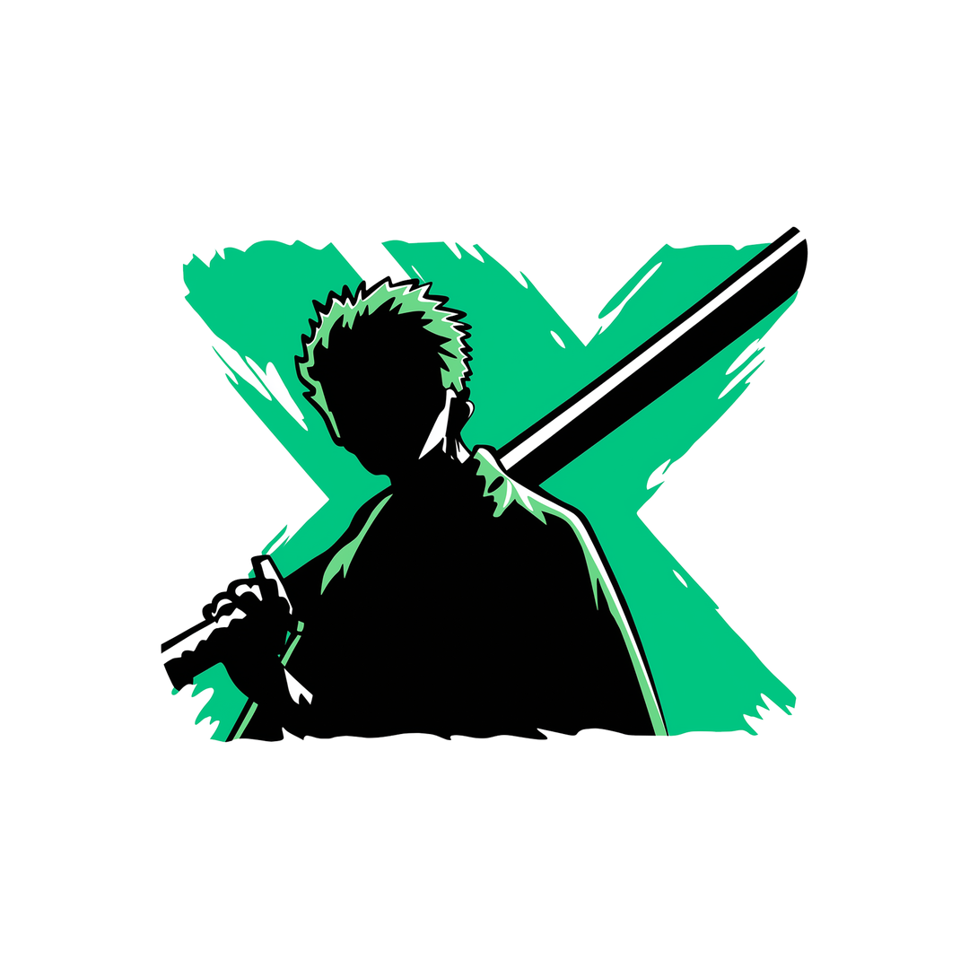 roronoa zoro silhouette samurai sticker