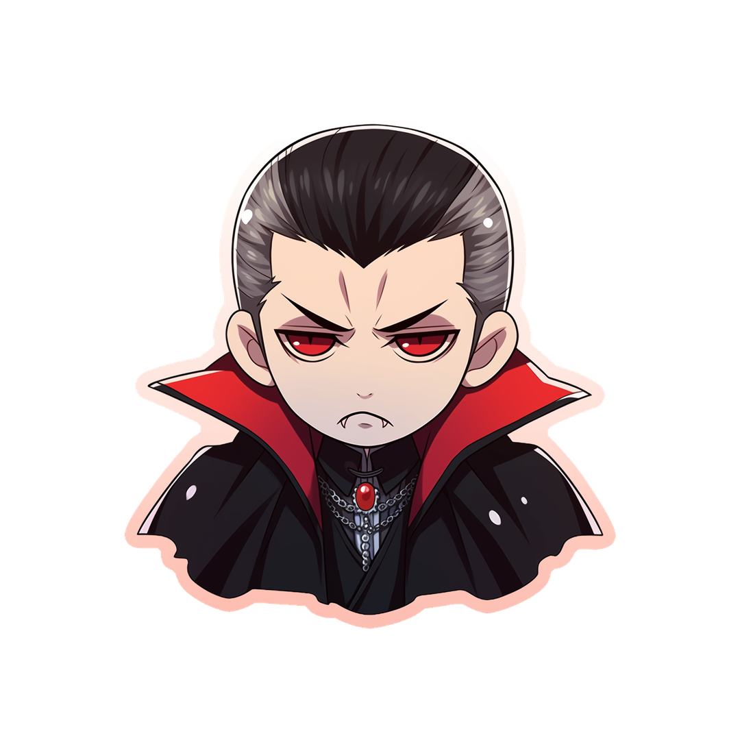 sad chibi vampire halloween sticker