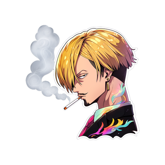 sanji smoking one piece sticker