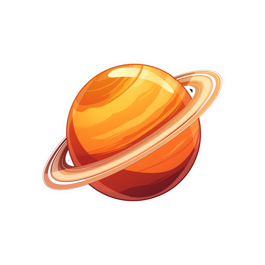saturn orange planet space sticker