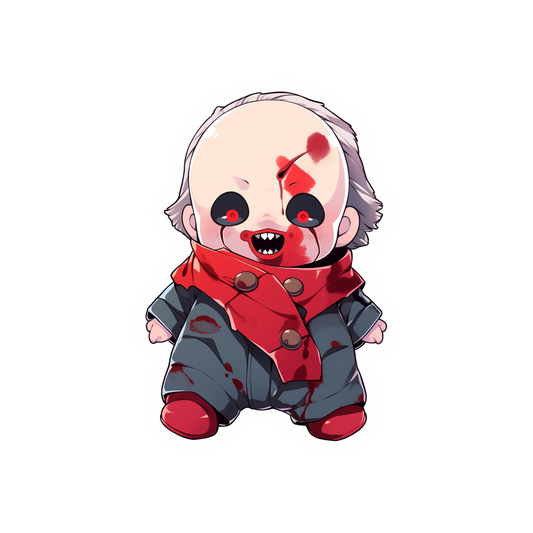 scary doll halloween sticker
