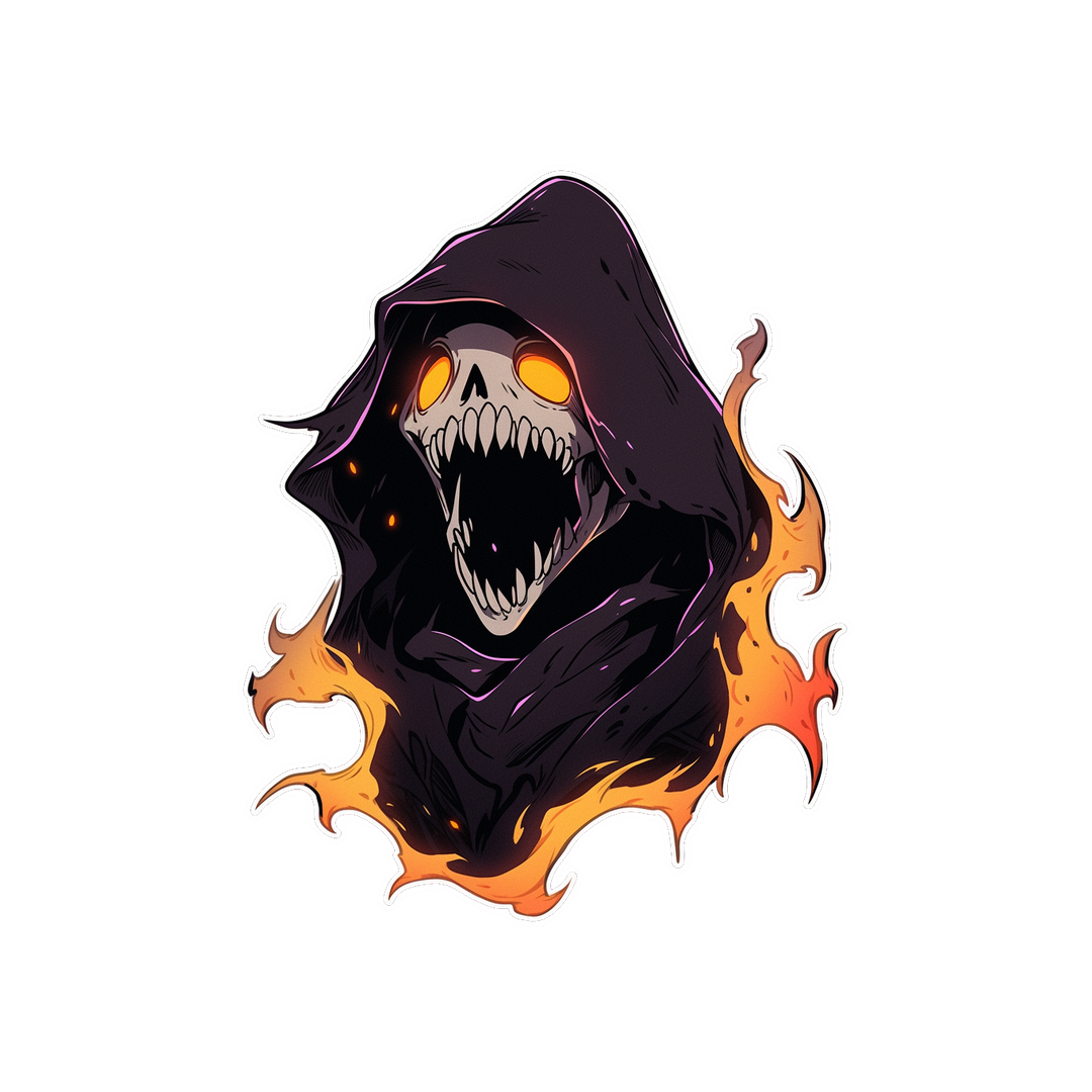 scary halloween monster in cloak sticker