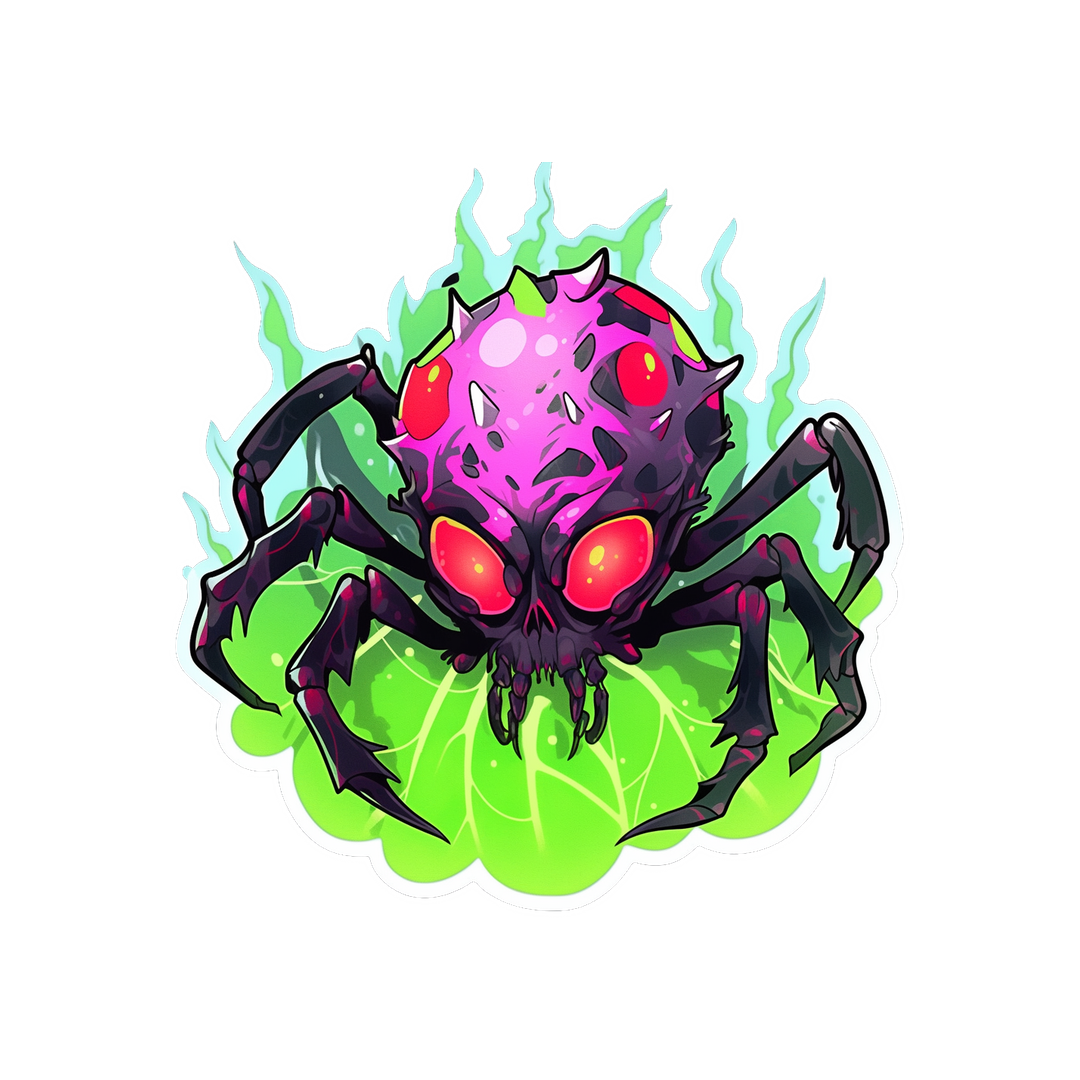 scary toxic spider sticker