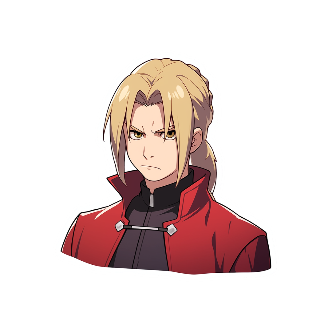 serious edward elric anime sticker