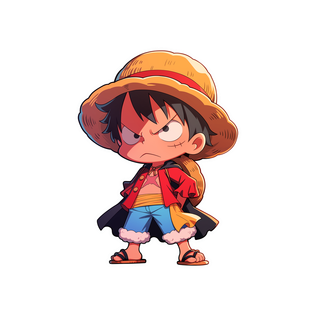 serious luffy one piece chibi sticker