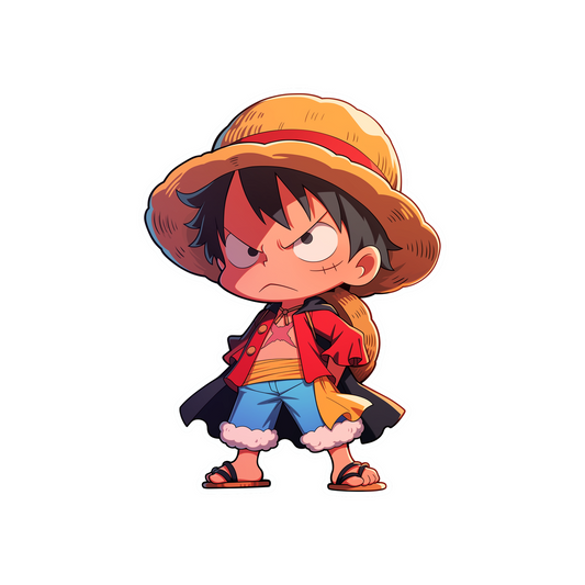 serious luffy one piece chibi sticker