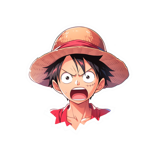 shocked monkey d luffy sticker