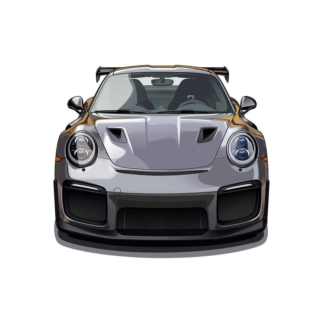 silver porsche gt2 rs sticker