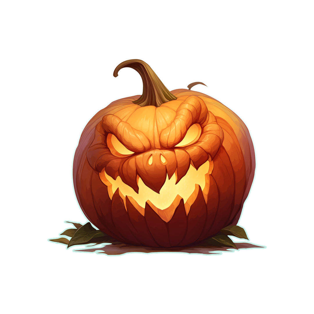 sinister jack o lantern pumpkin sticker