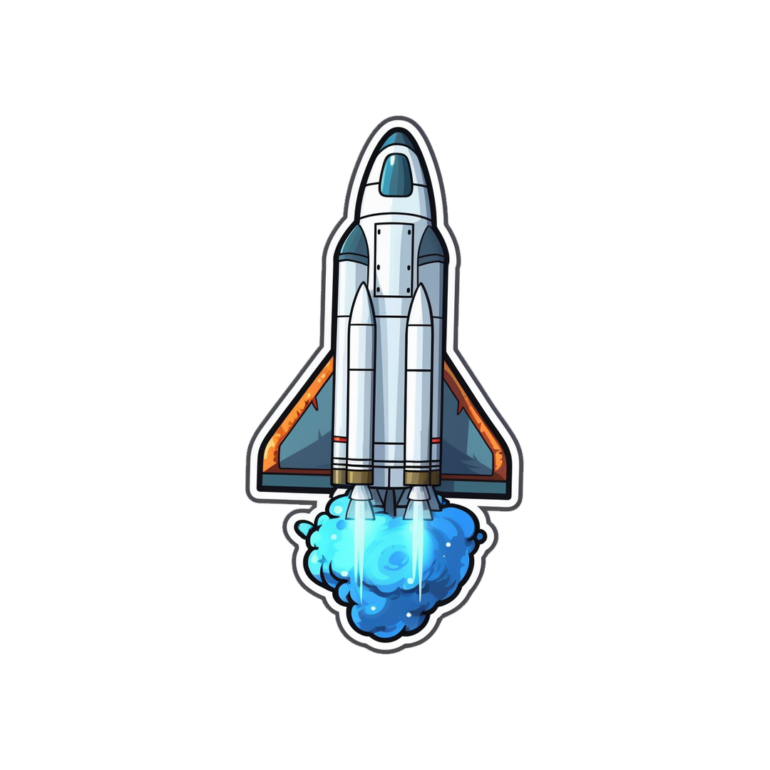 space shuttle plane launching sticker