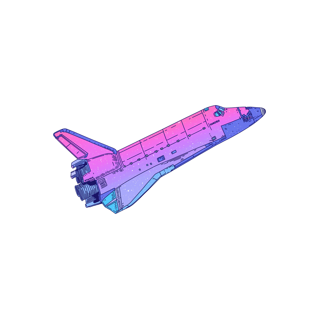 space shuttle retro gradient sticker