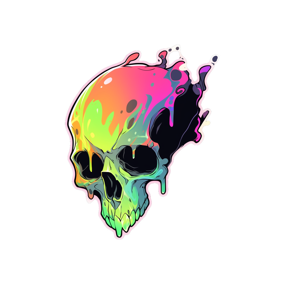 spooky colorful skull halloween sticker