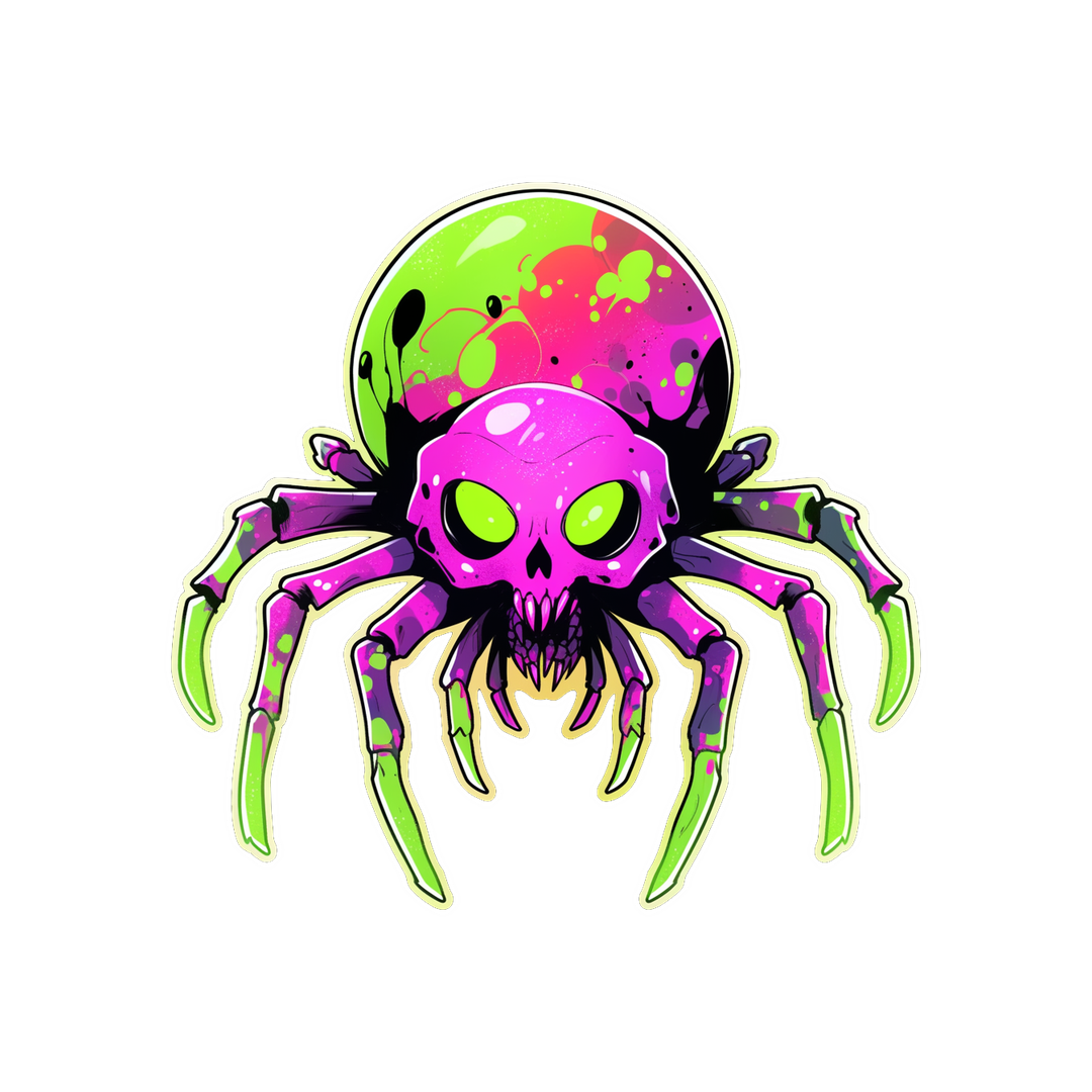 spooky colorful spider halloween sticker
