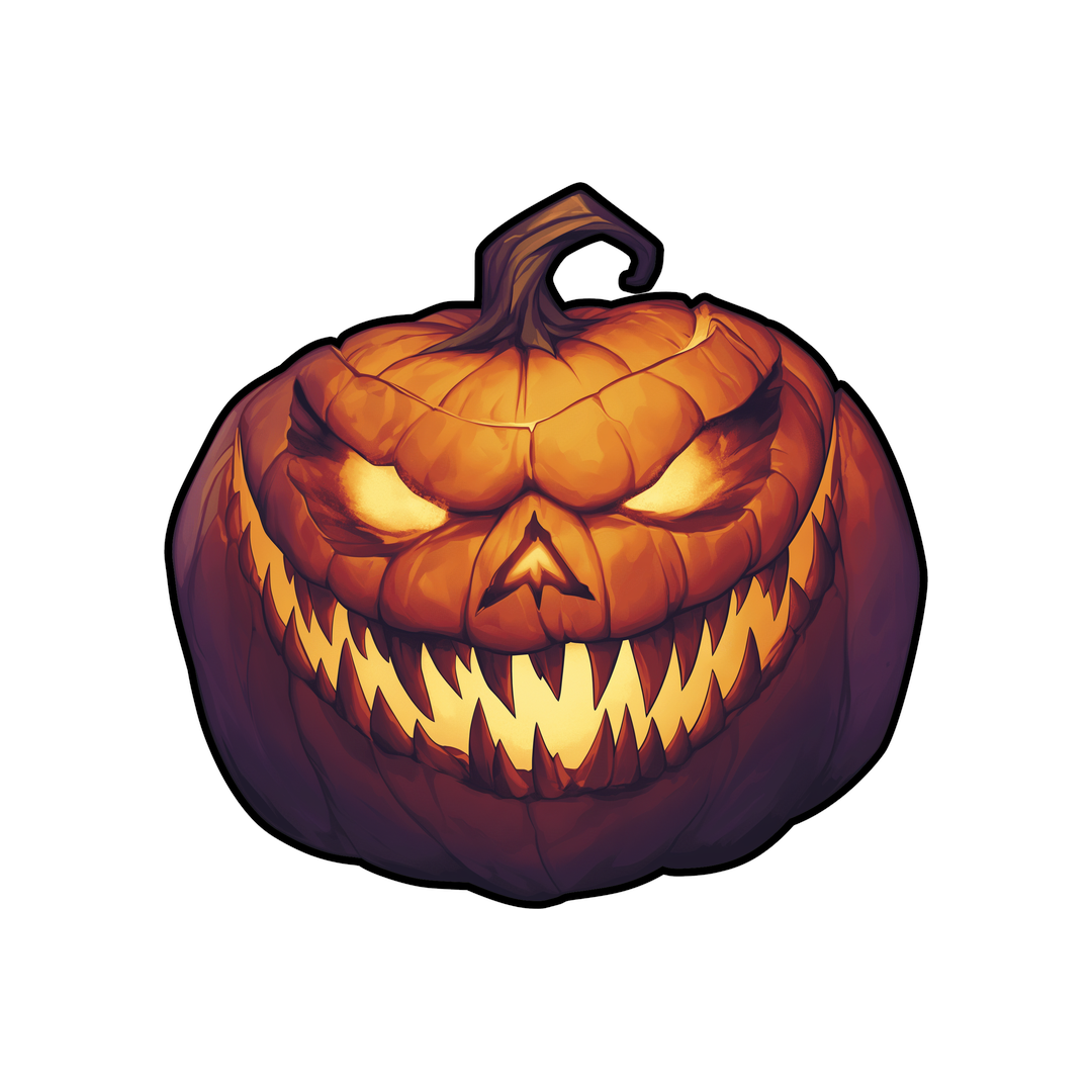 spooky jack o lantern face sticker