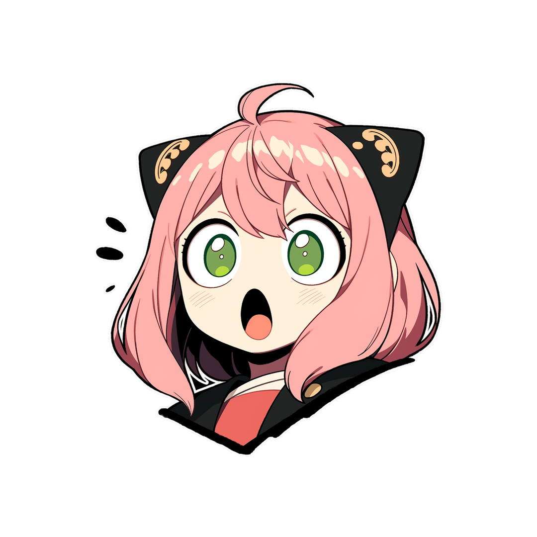 spy x family surprised anya forger sticker
