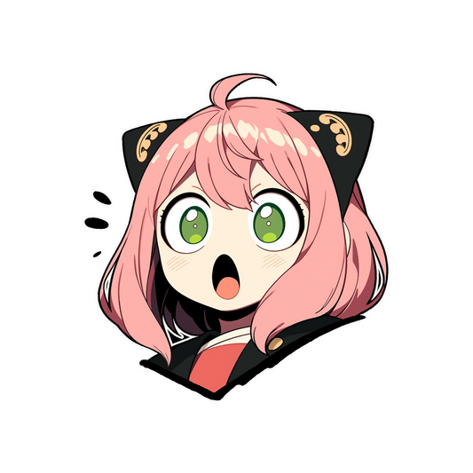 spy x family surprised anya forger sticker