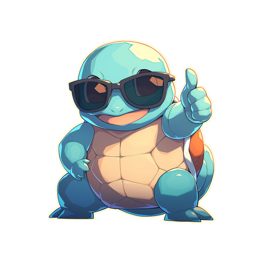 squirtle thumbs up sunglasses sticker