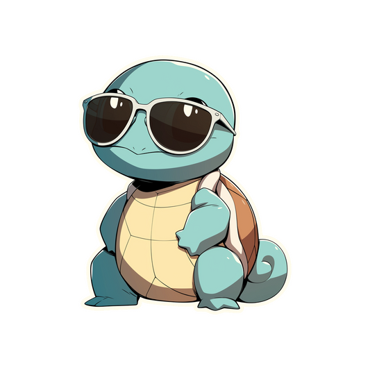 squirtle with sunglasses cool pokemon sticker