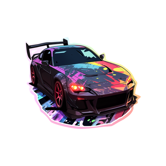 street racing car bright sticker