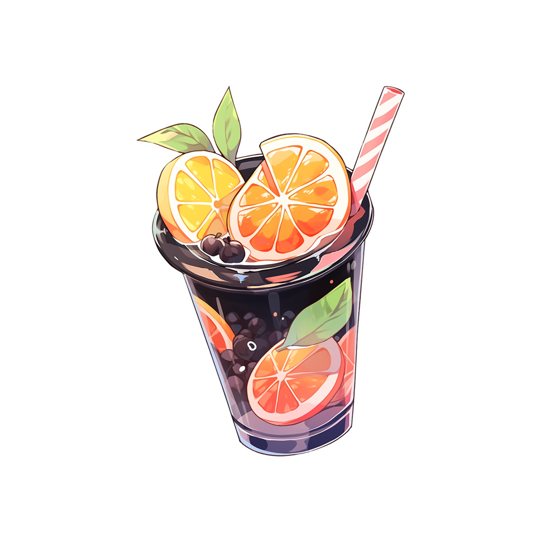 summer orange juice sticker