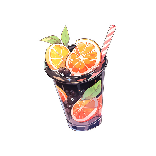 summer orange juice sticker