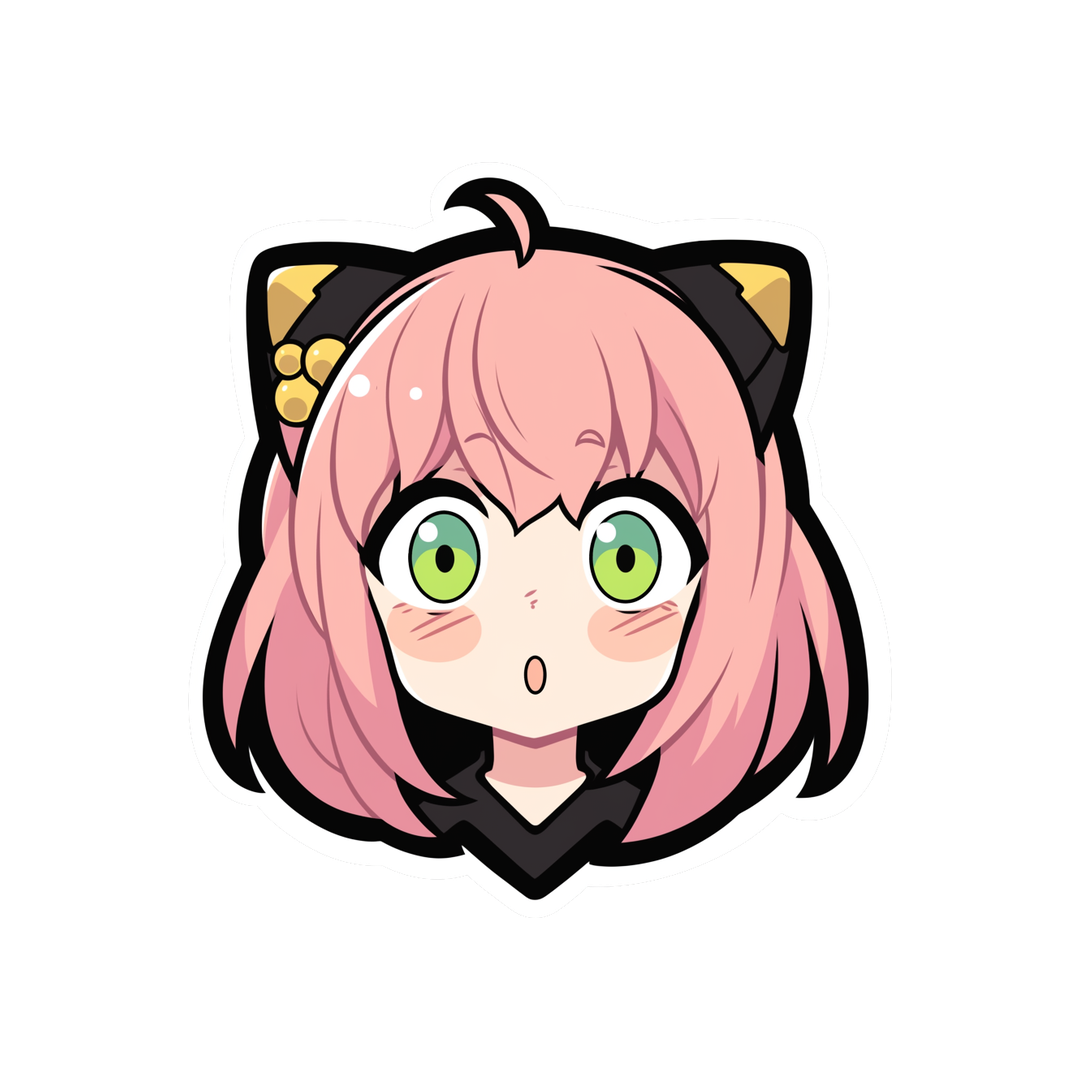 surprised anya forger fat stroke sticker
