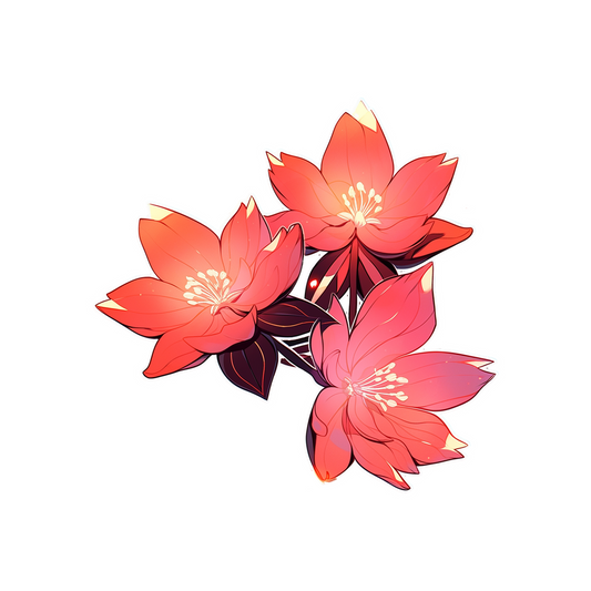 three beautiful red flowers sticker