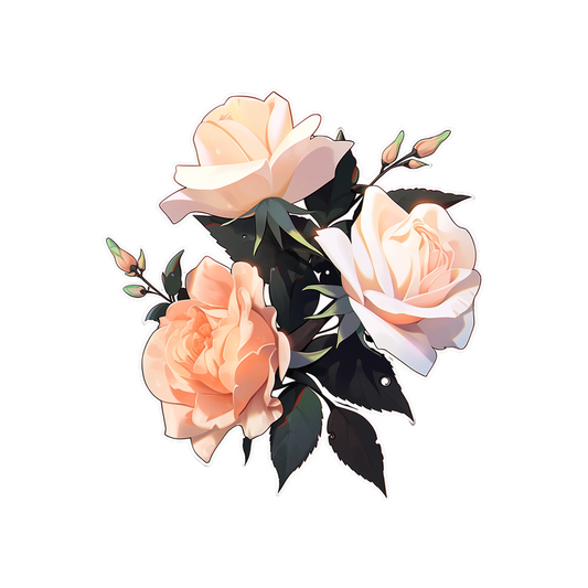 three peach roses sticker