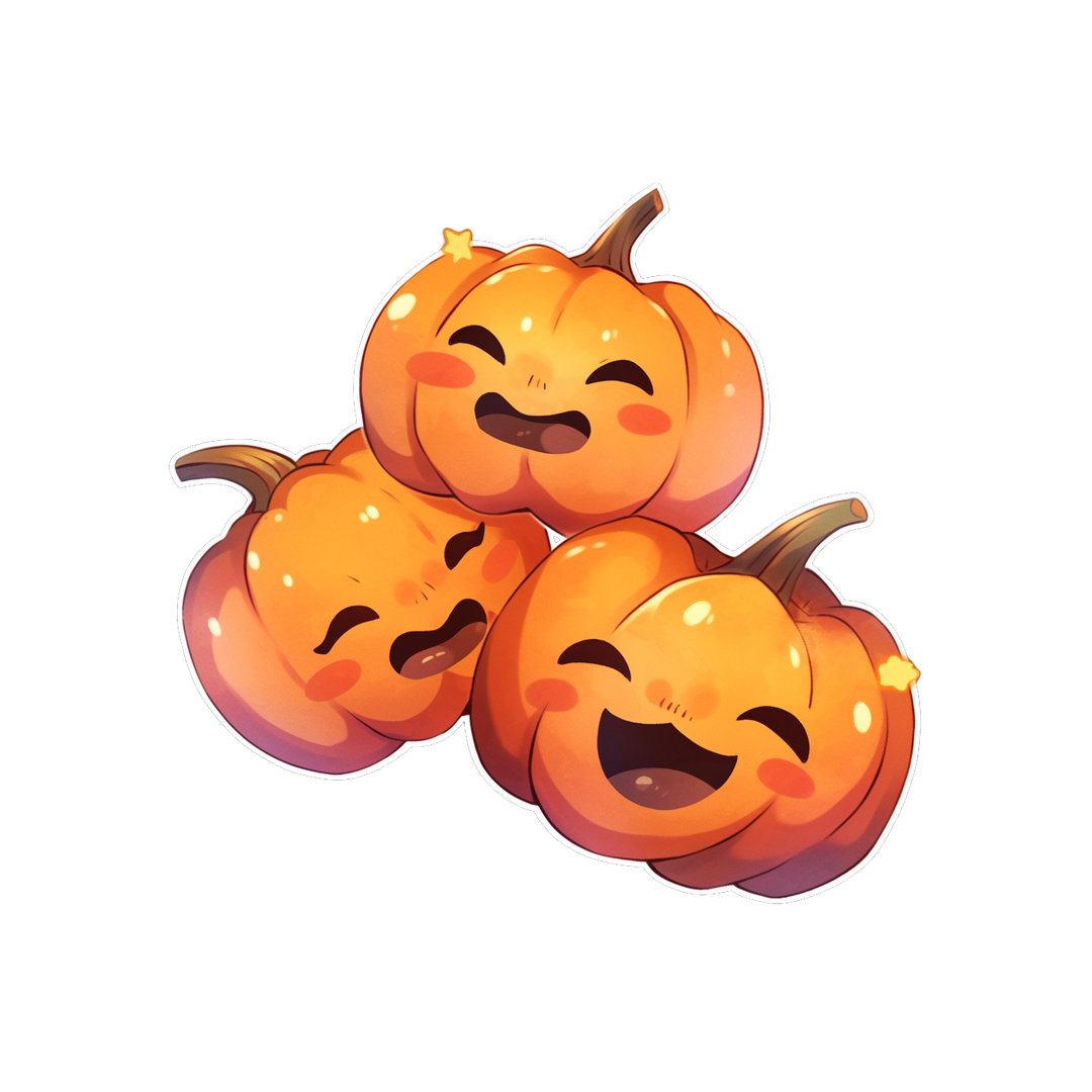 three pumpkin heads smiles sticker