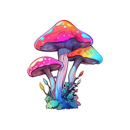 three trippy mushrooms sticker