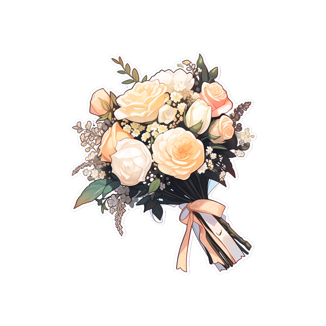 wedding bouquet with roses sticker