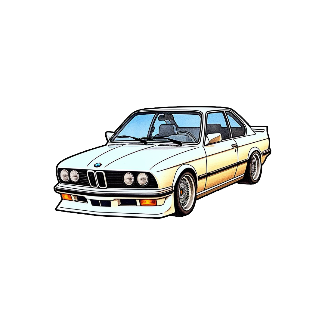 white bmw e28 5 series sticker