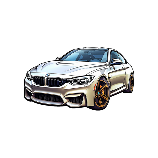white bmw m4 car sticker