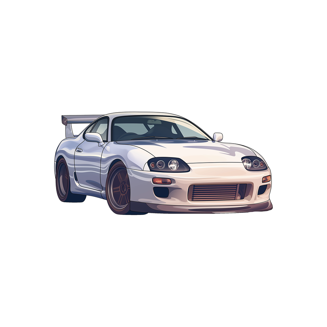 white toyota supra car sticker