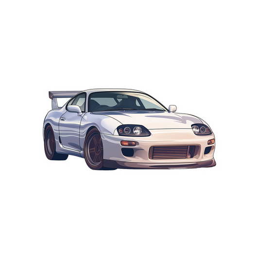 white toyota supra car sticker