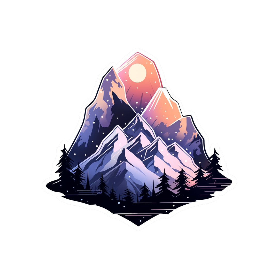 winter mountains aesthetic sticker