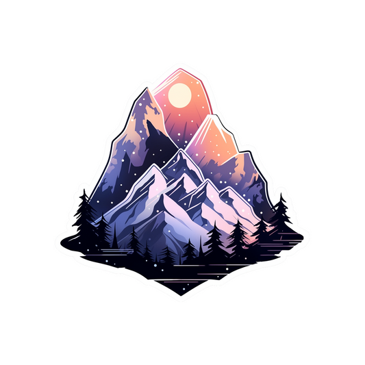 winter mountains aesthetic sticker