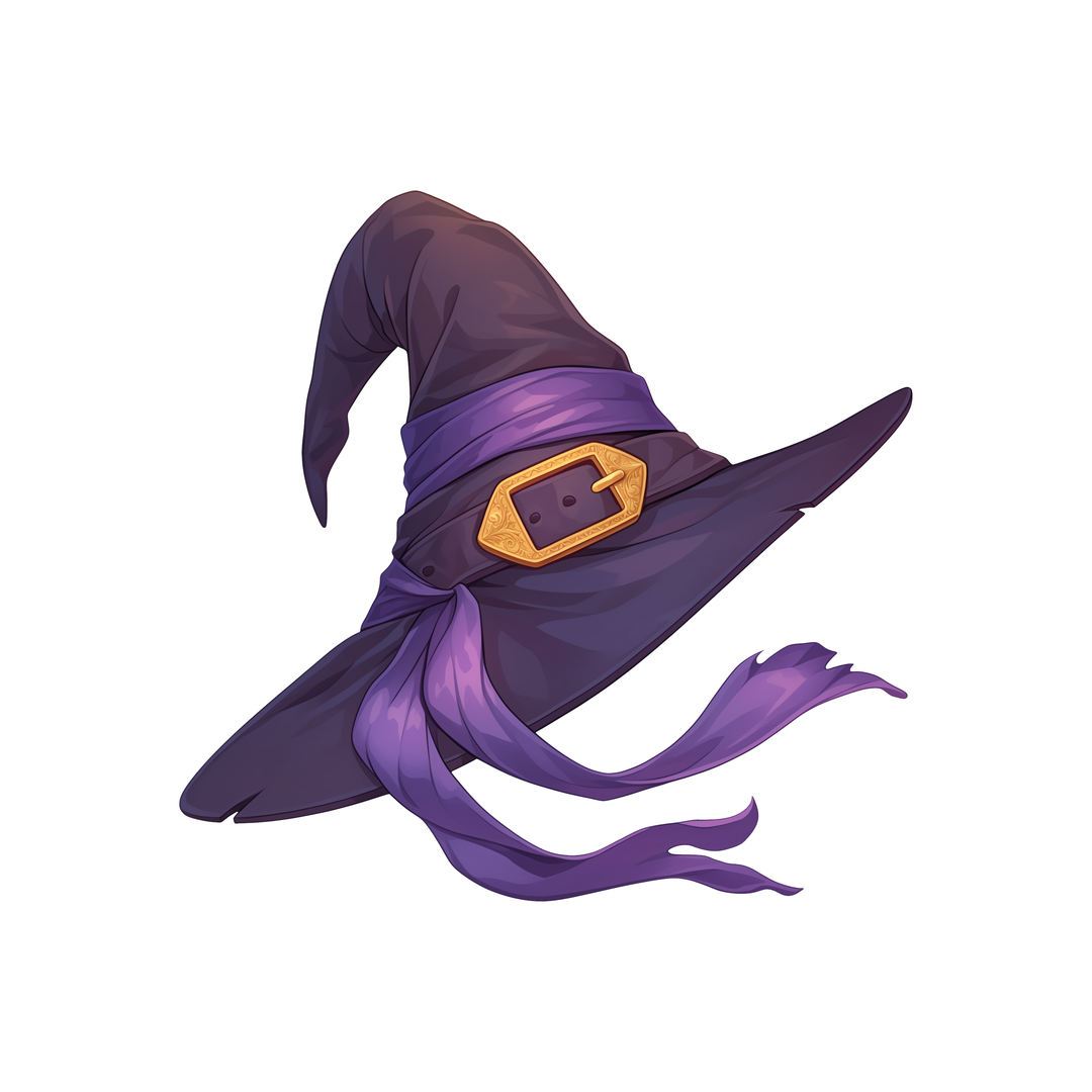 witch hat purple ribbon sticker