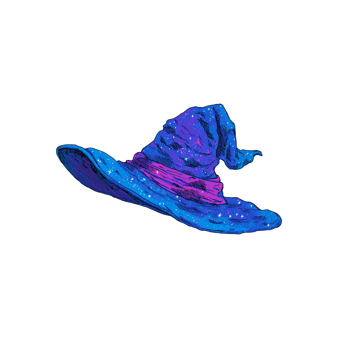 wizard hat aesthetic halloween sticker