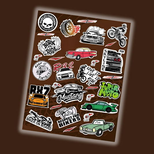Motorhead Vehicle  Mini Stickers