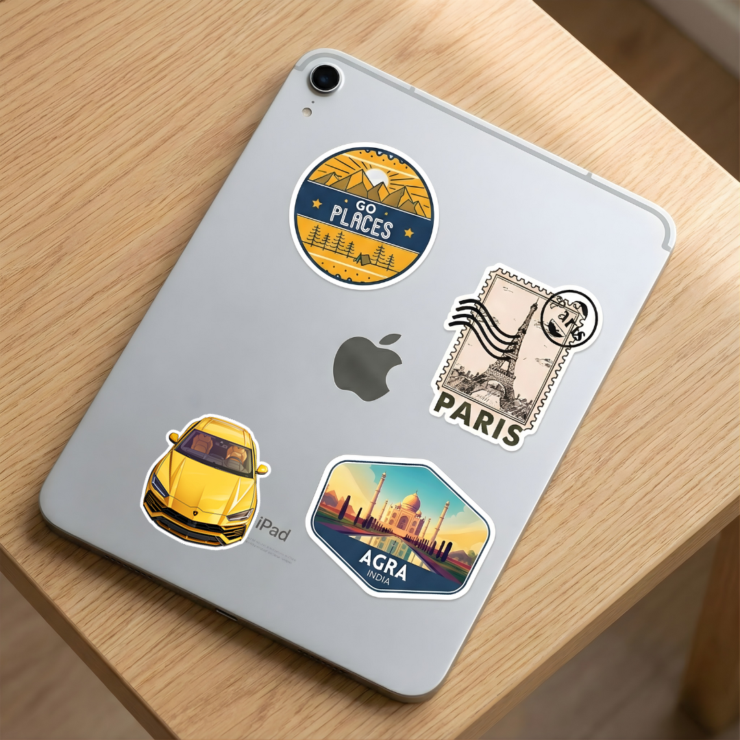 yellow lamborghini urus top view sticker