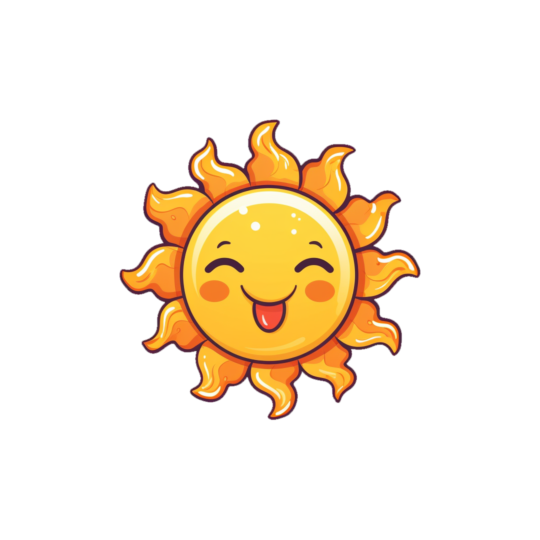 yellow sun sticking out tongue sticker
