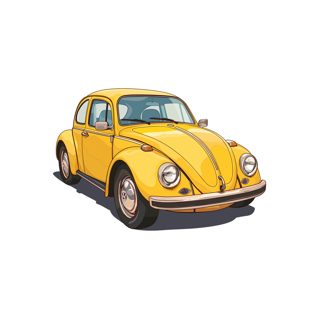 yellow volkswagen beetle car sticker